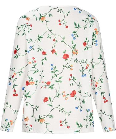 Womens Casual Short Sleeve Vintage Floral Top - Red Floral Blouse XX-Large - Buy Online on GoSupps.com