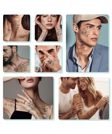 Waterproof Temporary Tattoos - Realistic Fake Tattoos for Adults & Kids - 90 Sheets with Inspirational Words, Wild Flower Bouquets - Body Stickers for Men and Women - Buy Online on GoSupps.com