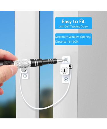 eSynic 4pcs Window Safety Restrictors with Keys - White UPVC Window Security Locks for Child Safety - Ideal for Home and Public Use - Buy Online on GoSupps.com