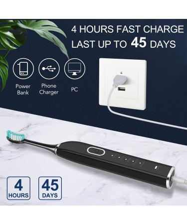 Sonicare Electric Toothbrush with 12 Dupont Brush Heads | 15 Cleaning Modes | 4 Hours Charging for 60 Days Use | Whitening Dental Care for Adults & Kids - Buy Online on GoSupps.com