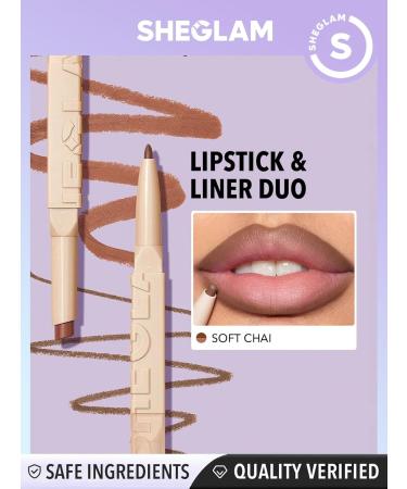 SHEGLAM 2 In 1 Matte Lip Liner & Long Lasting Lipstick Set - Soft Chai | Best International Shipping - Shop Now - Buy Online on GoSupps.com