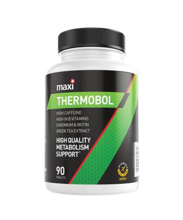 MaxiNutrition - Thermobol Metabolism Supplement for Lean Muscle Support - Contains Chromium & Biotin High in B Vitamins - 100mg Green Tea Extract 130mg Caffeine per Serving 90 Tablets
