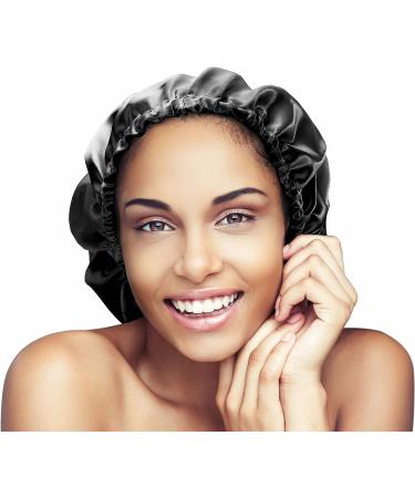 Glow By Daye Satin Bonnet - Double-Layered & Adjustable Sleep Cap - Extra Large - Reversible Navy Classico - Buy Online on GoSupps.com