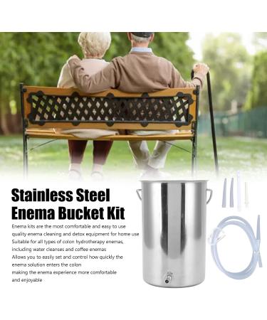 Fdit Stainless Steel Enema Bucket Kit - Eco-Friendly Detox Equipment for Comfortable Use - International Shipping Available - Buy Online on GoSupps.com