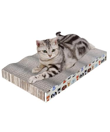 Quality Cat Scratcher Pad with Curvy Pattern Made with Premium Card Board Material 42 x 21 x 4 cm