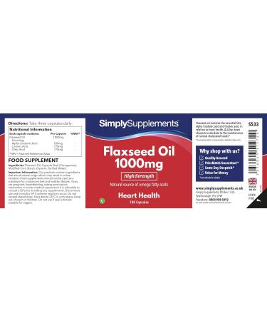 Flaxseed Oil Capsules 1000mg - High Strength ALA Source | Fish Oil Alternative | 360 Count | UK Made - Buy Online on GoSupps.com