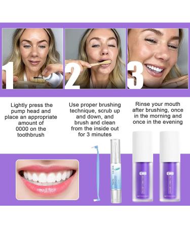 Herosmile Purple Toothpaste 4pcs | Teeth Whitening & Color Correction Foam | Brighten Your Smile with Advanced Oral Care - Buy Online on GoSupps.com