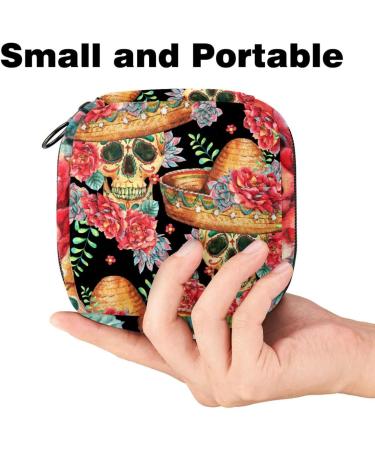 Buy Portable Women's Binding-Storage Bags | Menstrual Cup Pocket | Colorful Art-Dead Head Design | Perfect for Teenage Girls & First Periods - Buy Online on GoSupps.com