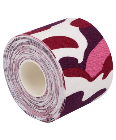 FLaig Muscle Tape Self Adhesive Sports Bandage Breathable Elastic Muscle Wound Sticker for Wrist and Ankle Ruler Pink