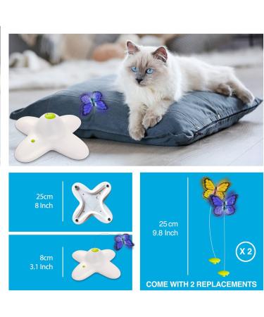 Interactive Butter-Fly Cat Toy with Rotating Flutter Bug and Replacements - For Indoor Cats by All For Paws - Buy Online on GoSupps.com