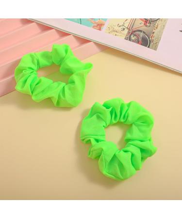 2 Pack Neon Hair Gum Scrunchy - Shining Green Satin Hair Ties for Women | Glittery Silk Hair Jewelry - Buy Online on GoSupps.com