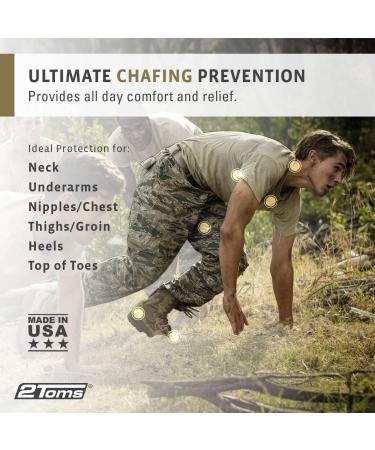 2Toms Chafe Defender 6-Pack Towelettes - Military Grade All-Day Anti-Chafe and Blister Prevention - Buy Online on GoSupps.com