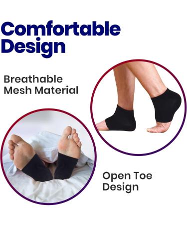 Moisturizing Socks for Men & Women - Aloe Vera Cracked Heel Treatment | Lotion Gel Callus Remover - 2 Pairs X-Large Black - Buy Online on GoSupps.com