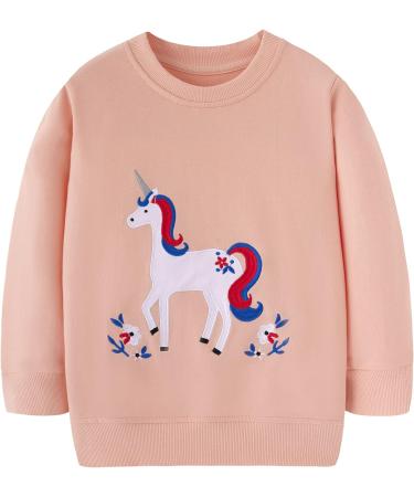 Girls Unicorn Sweatshirt - Cotton Casual Jumper for Kids | Long Sleeve Pullover Top for Toddlers | Ages 1-12 Years | Size 6-7 Years - Buy Online on GoSupps.com