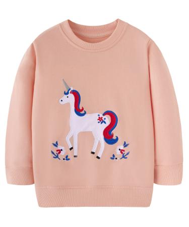 Girls Sweatshirt for Kids Cotton Top Casual Jumper Girl T Shirt Toddler Clothes Long Sleeve Pullover Age 1-12 Years 1-2 Years Unicorn 02