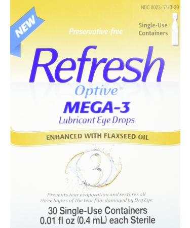Refresh Optive Mega-3 Lubricant Eye Drops, 30 Single (Pack of 2) - Buy Online on GoSupps.com