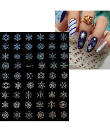JMEOWIO 10 Sheets Christmas Snowflake Nail Art Stickers Decals Self-Adhesive Winter Holiday Nail Supplies Nail Art Design Decoration Accessories - Buy Online on GoSupps.com