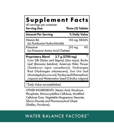 MICHAEL'S Health Water Balance Factors - 120 Vegetarian Tablets | Balance Fluid Levels with Potassium & Vitamin B6 | Gluten Free Kosher | 40 Servings - Buy Online on GoSupps.com