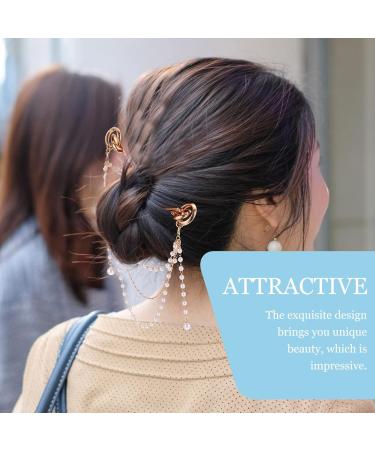 Lurrose Japanese Pearl Tassel Hairpin - Gold Chinese Hair Stick (1 Piece) | International Shipping Available - Buy Online on GoSupps.com