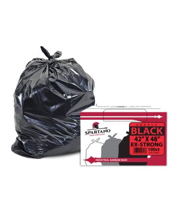 Spartano Black Garbage Bags 42 x 48 Inch (100 Count) Extra Strong Kitchen Garbage Bag for Waste Bin Multipurpose Trash Bags For Home & Office Use 42 x 48 (Pack of 100) Ex-Strong