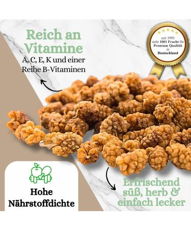  1001 Frucht 1001 Fruit Delicious Organic Dried White Blackberries 500g from a new harvest | Organic blackberries with no added sugar and no other additives | Organic dried blackberries - Buy Online on GoSupps.com