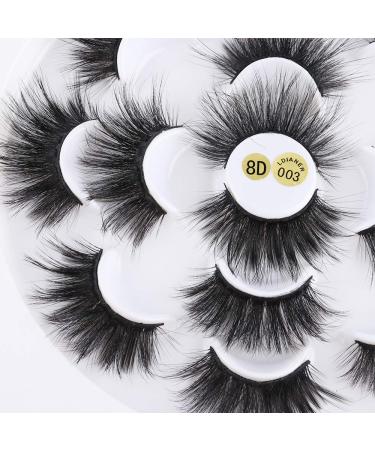 Skonhed 25mm 8D Dramatic Look Mink Fluffy Long Hair Lashes - 7 Pair Big Size Eyelashes (003) - Buy Online on GoSupps.com