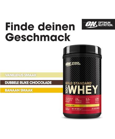 Optimum Nutrition Gold Standard 100 Whey Protein Powder Banana Cream 600g 20 Servings - Buy Online on GoSupps.com