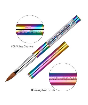 Shine Chance Size 8 Acrylic Nail Brush - 100% Real Kolinsky Art Brush for Acrylic Powder Application - Handmade Manicure Tool for Professional and Beginners - Buy Online on GoSupps.com