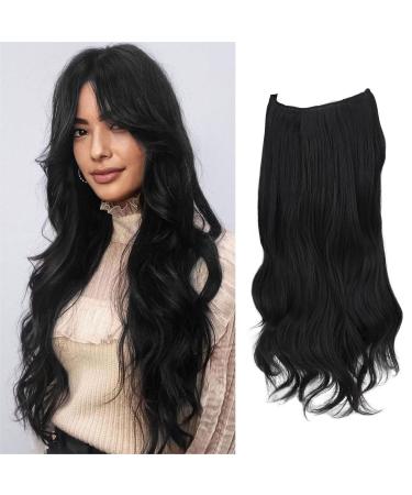 BARSDAR Secret Hair Extension 14 Inch Wavy secret hair extension hidden secret headband invisible long hair part Synthetic natural curly hair part for women 46cm 46 cm 1b# - natural black - Buy Online on GoSupps.com