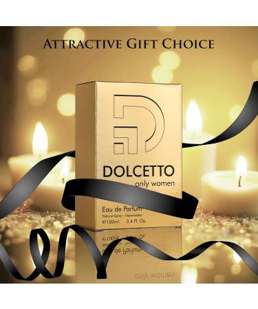 Dollceto Only for Women Eau De Parfum - Floral Fruity Fragrance - Top Notes of Bergamot Citrus Mandarin Lychee & Sweet Peach - Base of Vanilla Haitian Vetiver Warm Amber - Elegant 100ml Bottle - Buy Online on GoSupps.com