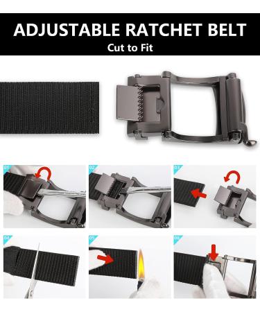 FAIRWIN Men's Casual Nylon Ratchet Belt - Black S (Waist 32-38) - Adjustable Golf & Dress Belt for Jeans and Shorts - Buy Online on GoSupps.com