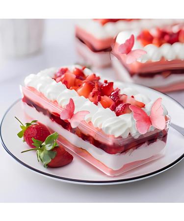 CREECHWA Edible Butterflies for Cakes Pack of 48 Cake Decorations Muffin Decorations Cupcake Toppers Pink - Buy Online on GoSupps.com