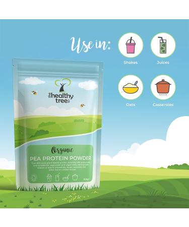 Organic Pea Protein Powder for Muscle Growth & Recovery - European Vegan Protein by TheHealthyTree - Non-GMO & Gluten-Free - 300g Unflavoured Powder - Buy Online on GoSupps.com
