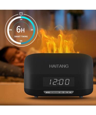 Haitang Flames Aroma Diffuser - 7-Color Essential Oil Humidifier & Bluetooth Speaker for Bedrooms Home & Office - 400ml Capacity Black - Buy Online on GoSupps.com