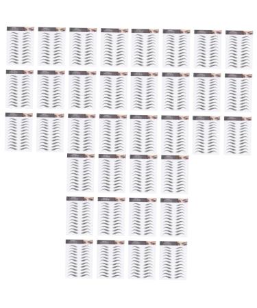 NOLITOY 36 Sheets Waterproof Eyebrow Stickers Makeup Tools Fake Eyebrows for Women Temporary Brow Tattoos 3d 1 count (Pack of 1) Blackx3pcs