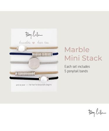 By Lilla Marble Mini Stack Ponytails & Bracelets - Set of 5 Hair Ties - Women's No Crease Hair Ponytails & Bracelets - Buy Online on GoSupps.com