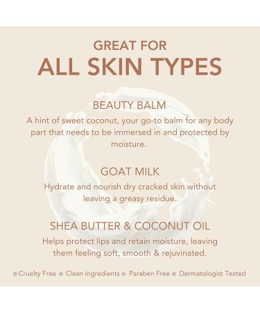 Dionis Goat Milk Skincare Beauty Balm - Multi-Purpose Hydrating Balm for Face Lips Eyes & Neck | Shea & Coconut Oil | Cruelty-Free Paraben-Free | Light Coconut Scent - 1oz - Buy Online on GoSupps.com