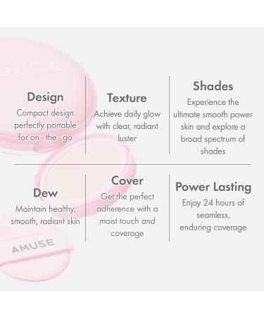 Amuse SEOUL Dew Power Vegan Cushion Foundation (01 PURE) | Dewy glow long-lasting double coverage clean beauty lightweight - Buy Online on GoSupps.com