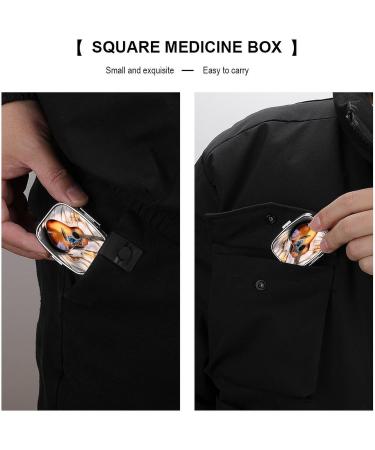 Watercolor Acoustic Guitar Pill Box | 2 Compartment Portable Medicine Organizer | Decorative Metal Case for Pocket & Purse - Buy Online on GoSupps.com