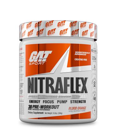GAT Sport Nitraflex Advanced Pre-Workout Powder  Increases Blood Flow  Boosts Strength and Energy  Improves Exercise Performance  Creatine-Free (Blood Orange  30 Servings) Blood Orange 30 Servings (Pack of 1) Standard Pa...