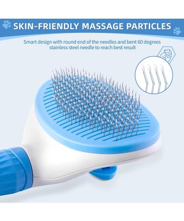 Self-Cleaning Slicker Brush for Dogs & Cats - Grooming Tool for Shedding Tangles - Deshedding Cat Brush - Short & Long Haired Cats - Buy Online on GoSupps.com