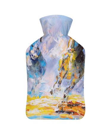 Hot Water Bottle With Lid Horse Rubber Hot Water Bag For Pain Relief Cramps Foot Warmer Hot And Cold Therapy