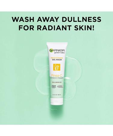 Garnier SkinActive Green Labs Pinea-C Brightening Gel Wash - Vitamin C & Pineapple Cleanser for Dull Skin 2 Count - Buy Online on GoSupps.com