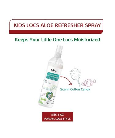Made For Locs Kids Vegan Locs Aloe Refresher Spray and Locs Oil Bundle Set | Cotton Candy Scent | Lock in Moisture Effortlessly| Kids With Dreadlocks - Buy Online on GoSupps.com