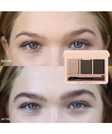 Eyebrow Powder Kit with Brush | Cosmetics Makeup Kit - Eyebrow Powder Sculpting Kit with Built-in and Brush Long-Lasting Brow Beauty Waterproof Compact Eyebrow Shaper Set for Women Coffee Brown - Buy Online on GoSupps.com