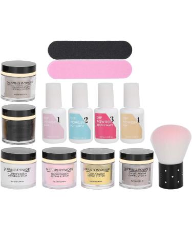 Nail Dipping Powder Set - Nail Kit Starter Nail Art Powder Professional Top Base Coat Gel Dust Brush 6 Color Manicure Tool Set for Nail Artist Salon Home Use (K1215) - Buy Online on GoSupps.com