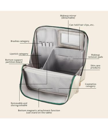 Trousse de Maquillage Debout de capacit Trousse Maquillage Debout avec Plusieurs Compartiments pour Organisateur Vertical en Cuir PU Voyage (Blanc) Blanche - Buy Online on GoSupps.com