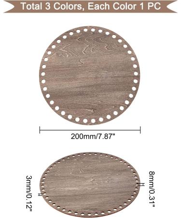 PandaHall Wooden Basket Bottoms for DIY Craft - 7.8 Round Crochet Base, Large Natural Wood Shaper for Weaving, 8mm Hole, 3 Colors - Buy Online on GoSupps.com