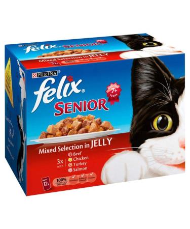 Felix Senior Chunks Variety in Jelly - Pouch (12x100g)