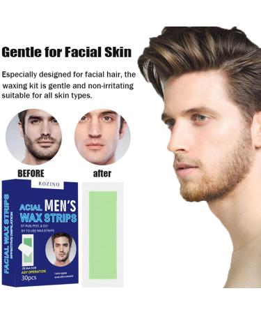 30 Tackable Beeswax Hair Removal Strips - Facial Wax Strips for Men | Effective Ingrown Hair Solution | International Shipping - Buy Online on GoSupps.com